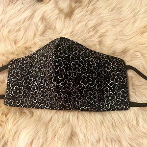 Black and white floral Face mask